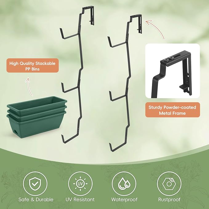 OYEAL Window Boxes Planters Deck Railing Planter Boxes