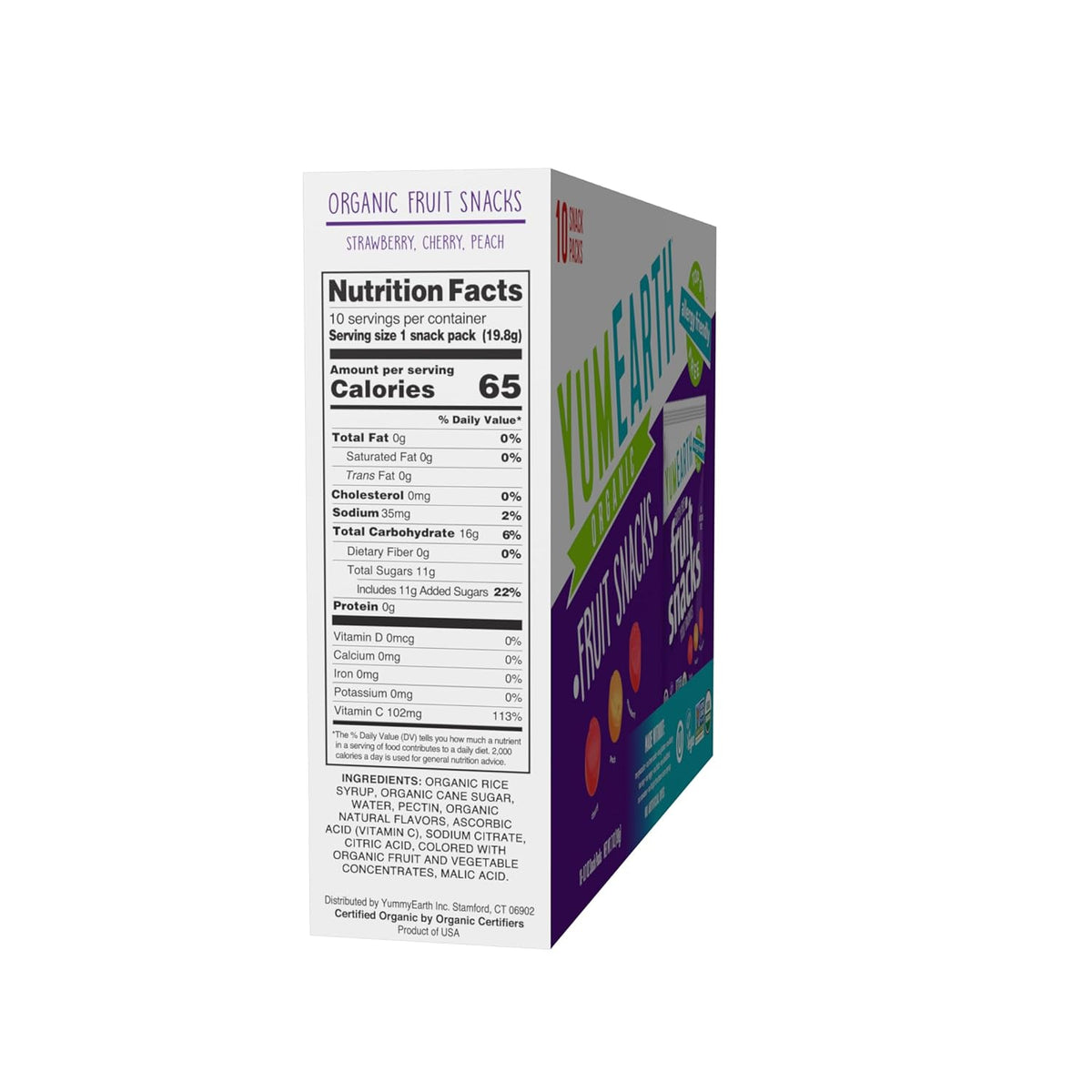 yumearth organic fruit snacks box, 0.7 ounce, pack of 10, 10 count