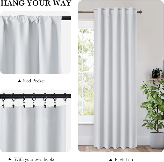 RYB HOME 100% Blackout Short Curtains