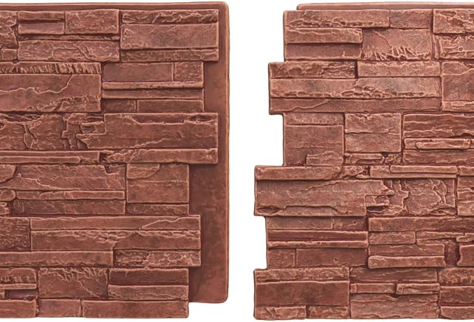 EverStone Cascade Faux Stone Panel, 48 5/8"W x 24 3/4"H x 1 1/4"D, Sun Valley