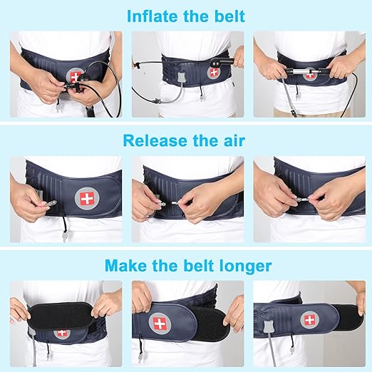 Decompression Back Belt -Lumbar Support Belt for Men & Women Lower Back Pain Relief, Back Traction Device Fits Waist Size 29-49 Inches