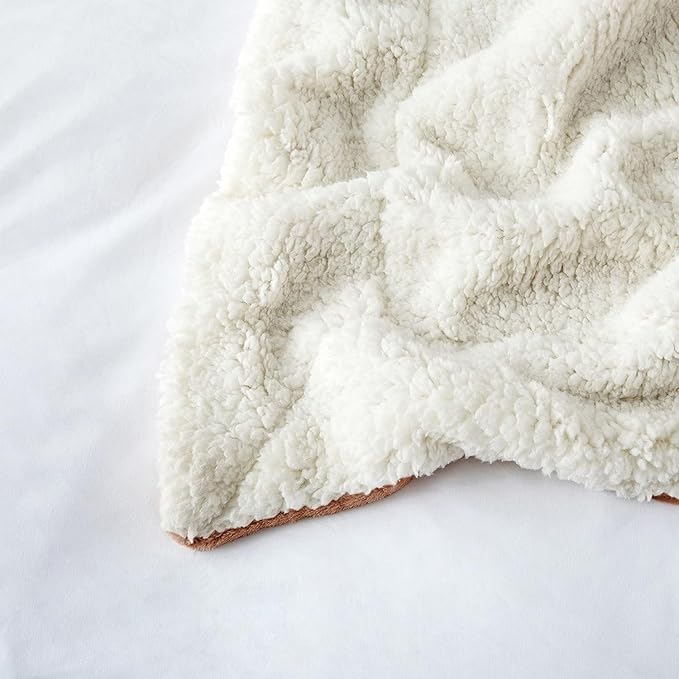 IR Imperial Rooms Camel Sherpa Blankets Queen Size for Bed - Wholesale Bulk Pack of 9 Sherpa Blankets - Soft Fluffy Throw Blanket for Hotels, Guest Bedroom, 90x90 Inches