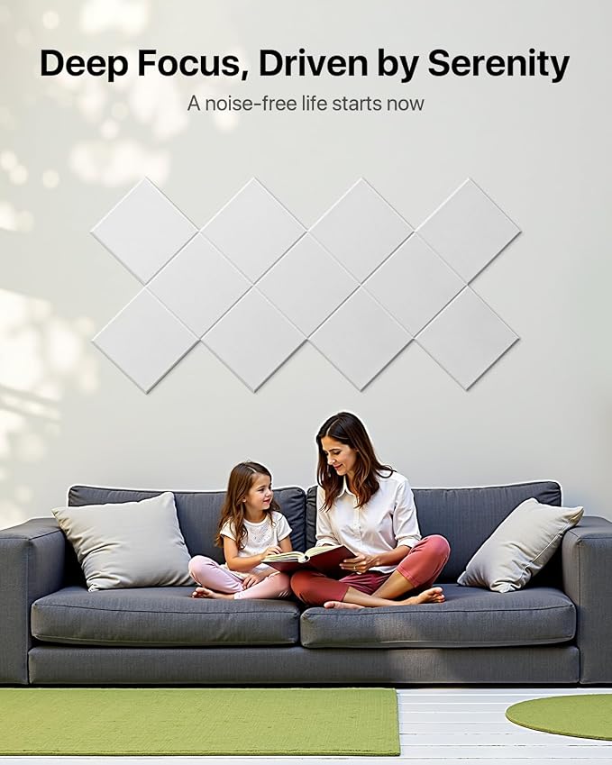 Soundsbay Mass Loaded Vinyl, Soundproof Wall Panels Self-adhesive, 12 Pack