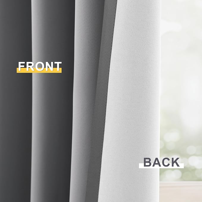 Yakamok 100% Blackout Curtain Panels 84 inches Cold and Light Blocking Drapes