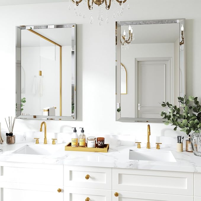 Chende 33"x49" Angled Retangular Decorative Wall Mirror