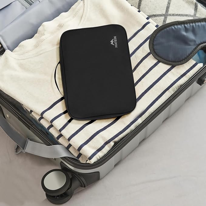 MATEIN Electronic Organizer Travel Case, Small Double Layers Cable Organizer for Travel Accessories, Water Resistant Portable Tech Case for Phone, Cords, Charger, Earphone, Tech Gifts, Black