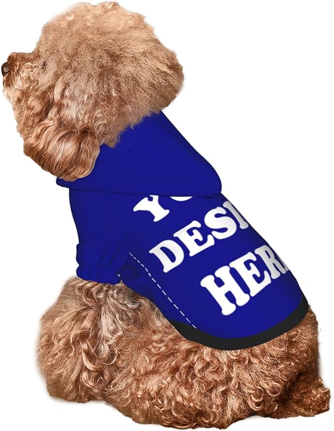 Personalized Dog Hoodie, Custom Dog Costumes for Small Dogs, Holiday Happy Dog Clothes Football Pet Shirt Sweater with Name Number for Girl/Boy Cats/Kitten, Blue, S