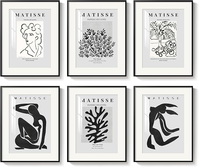 Framed Matisse Wall Art for Living Room, Abstract Aesthetic Pictures for Bedroom