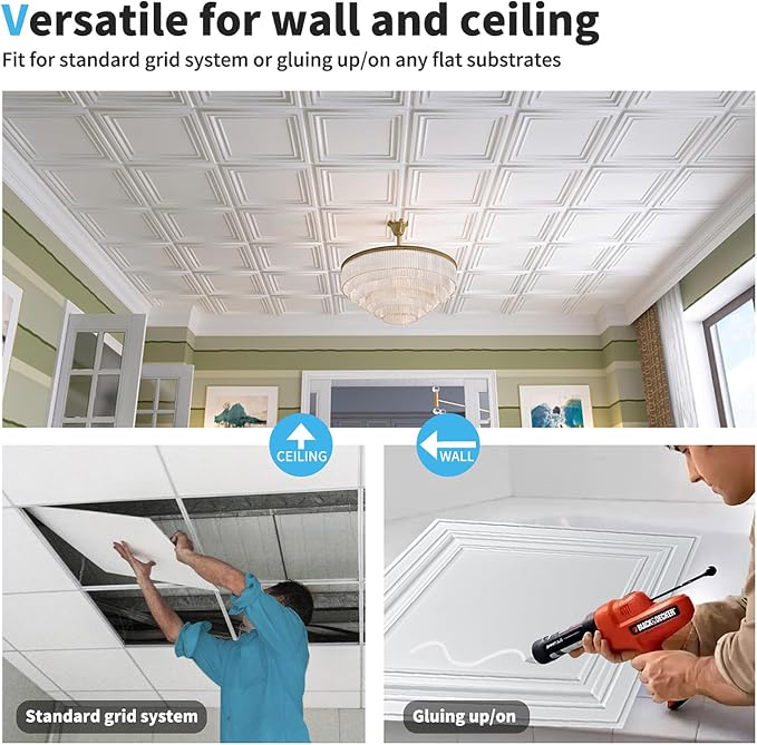 Art3d PVC Ceiling Tiles