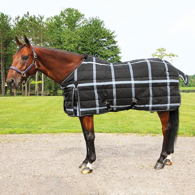 Country Pride Highland 1200D Lightweight Stable Blanket (86, BlackPlaid)