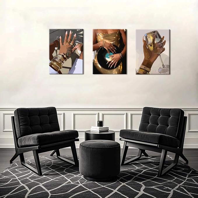 Black Girl Wall Art Set of 3