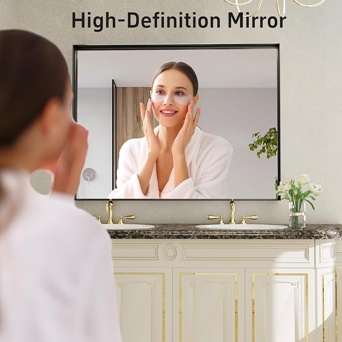 40x30 Inch Black Bathroom Mirrors