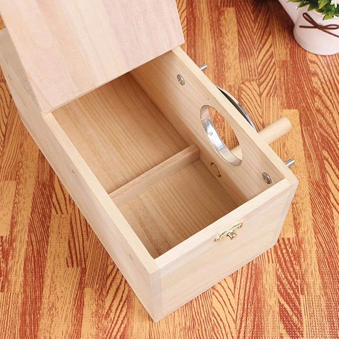 YJJKJ Wood Parakeet Nest Box Pet Bird House Parrot Breeding Mating Box Bird Cage Box for Lovebirds Cockatiel Parrotlets Budgerigar Parakeet (M)