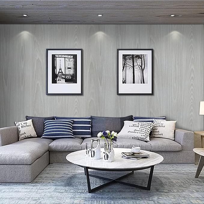 practicalWs Grey Wood Wallpaper 17.7''×787.4''