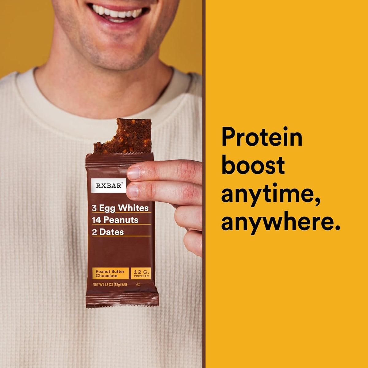 RXBAR Protein Bars, Protein Snack, Snack Bars, Peanut Butter Chocolate, 22oz Box (12 Count)