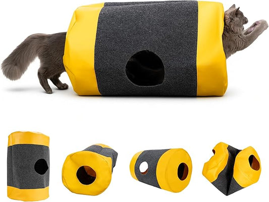 Cat Play Bag Collapsible Cat Tunnel Activity Center Mat Play Rug Cats Activity Adventure Carpet Cats Bags Drill Sleeping Bag Crinkle Bags for Indoor