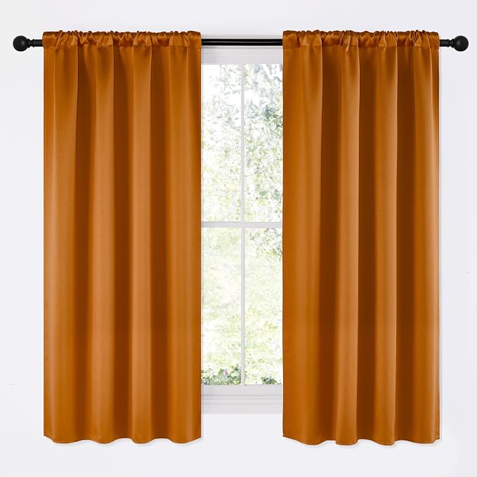 NICETOWN Room Darkening Cafe Satin Curtains