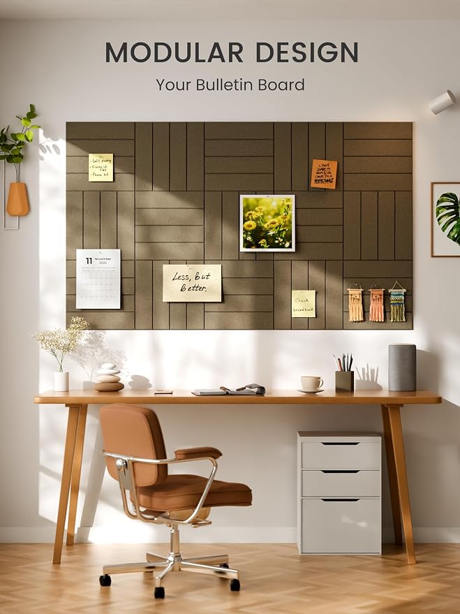 Bumusty Large Cork Board Alternative-36 x 24" Felt Bulletin Board Tiles