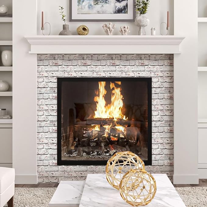 3D Whitewash Brick Wall Panel Peel and Stick