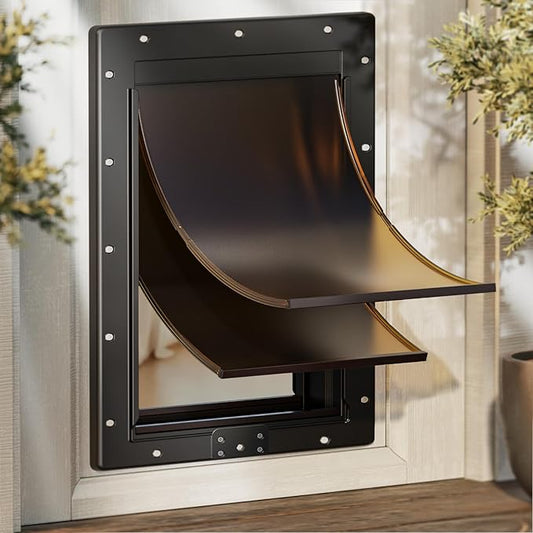 XL Dog Door for Door, Never Rust Plastic Extra Large Doggy Door for Interior and Exterior Doors, X Large Pet Door with 2 Magnetic Flaps, Closing Panel, Dog Doors for Pets Up to 220LB