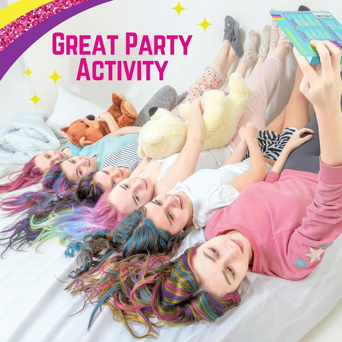 GirlZone Hair Chalks Set, 10-Piece Temporary Hair Chalk For Kids, Easy to Apply and Remove Temporary Hair Color for Kids Dress Up Parties, Role Play, Gift-Ready Vibrant Girls Hair Chalk Set