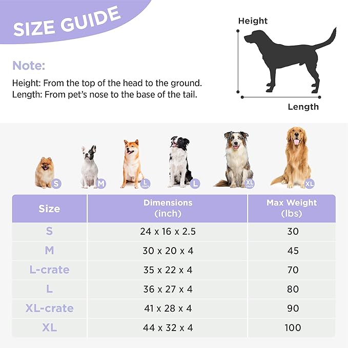 Lesure Dog Beds Large Sized-Thick Shredded Chopped Foam Pet Bed Indoor with Removable Cover, Cute Modern Fuzzy Plush & Anti Slip Bottom, Grey