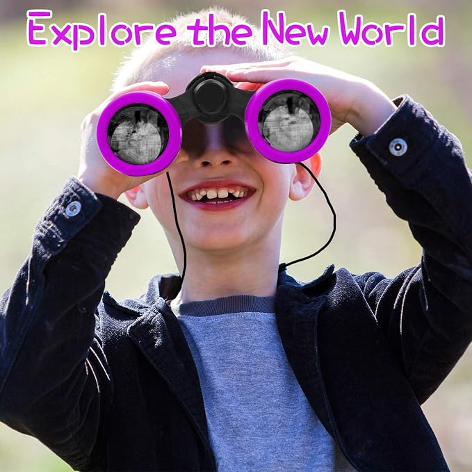 Scotamalone Kids Binoculars Shock Proof Toy Binoculars Set for Age 3-12 Years Old Boys Girls Bird Watching Educational Learning Hunting Hiking Birthday Presents