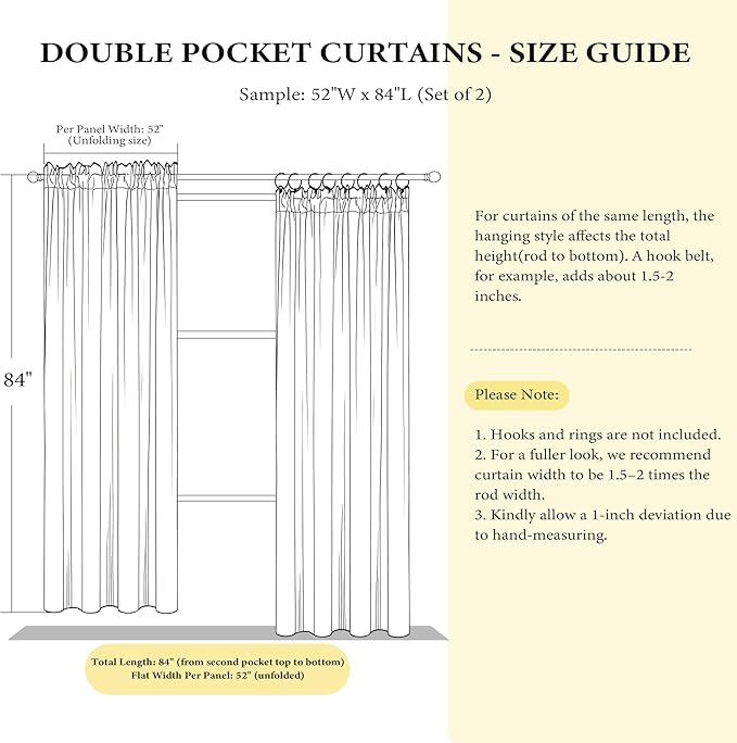 NICETOWN Ivory White Velvet Curtains 84 inches, Luxury Sound Reducing Heavy