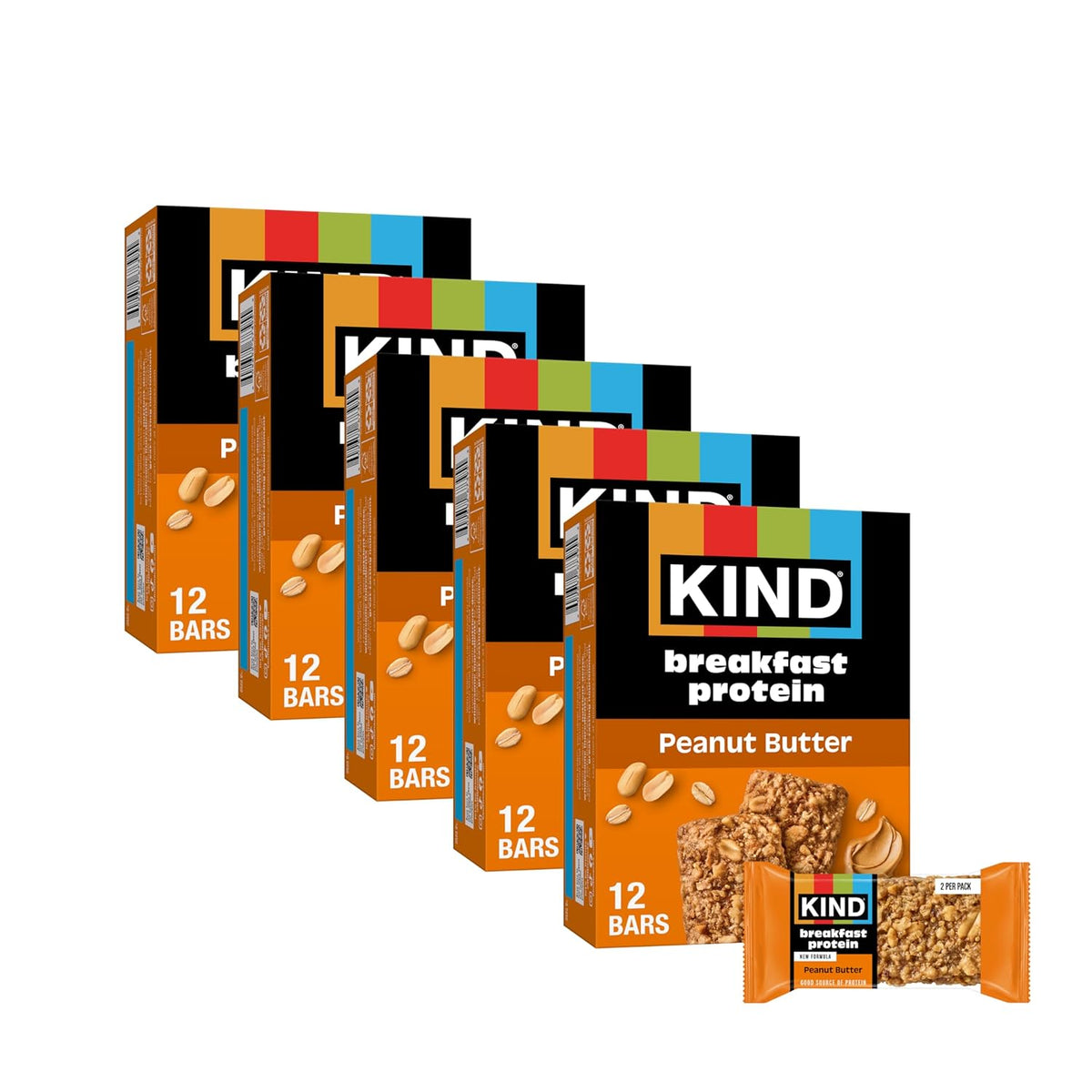 KIND Breakfast Protein Bars, Dark Chocolate Cocoa, Gluten Free, Low Sodium, Healthy Snacks, 8g Protein, 30 Count (30 Packs of 2 Bars)