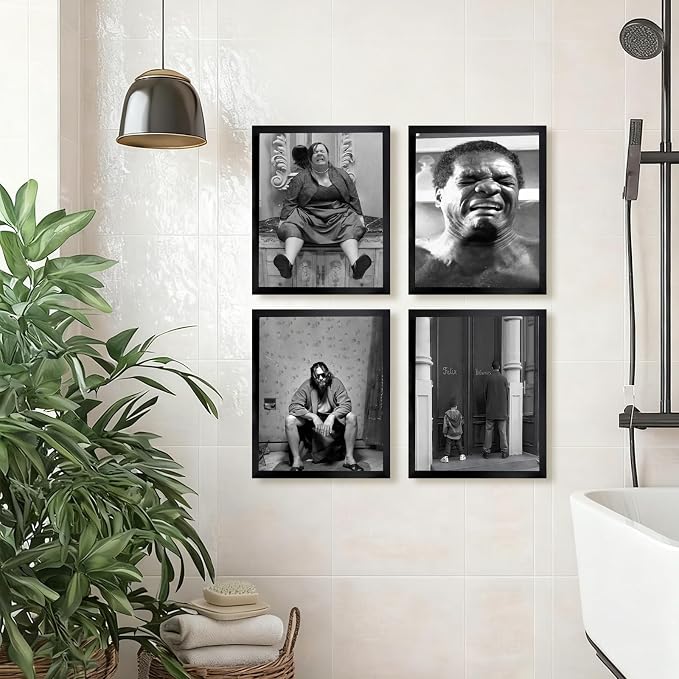 Funny Bathroom Decor Wall Art Set of 4, Dumb & Dumber Comedy Movie Posters