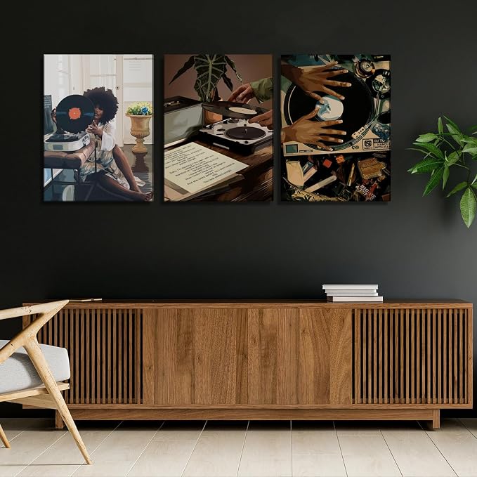 YFvrPt Black Girl Wall Art Decor Modern Black Woman Painting Prints