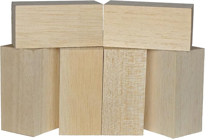 Super Bird Creations SB50017 Balsa Wood Blocks - Bird Toys for Parrots - Unfinished Bird Chew Blocks, Wooden Balsa Cubes Material for Crafting and Whitlling Carving - Small Bird Size, 2x2x4, 6 Pieces