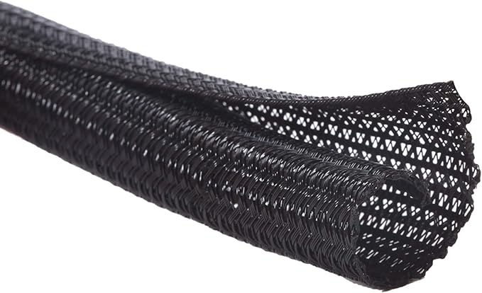 Alex Tech 6.6ft - 1.5 inch Cord Protector Wire Loom Tubing Cable Sleeve Split Sleeving for USB Cable Power Cord Audio Video Cable - Protect Cat from Chewing Cords - Black