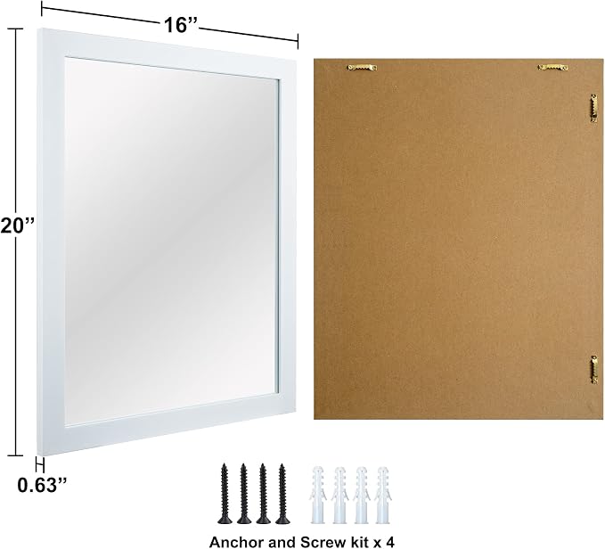 BOMINICA Rectangular Wall Mirror Framed Wall Mirror 16” x 20”