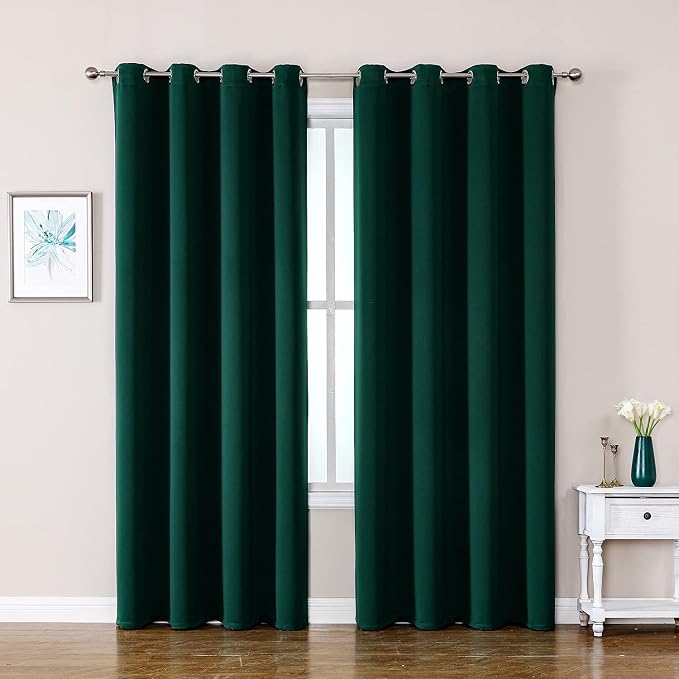 ChrisDowa Blackout Curtains 80 Inches Long 2 Panels Set