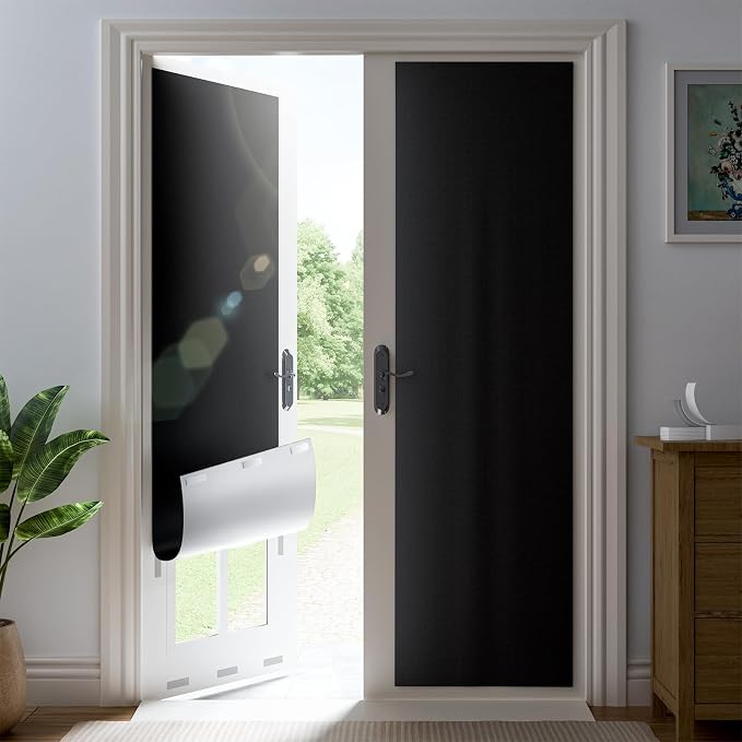44" W x 72" L 100% Portable Blackout Curtains, Total Darkness No-Drill Black