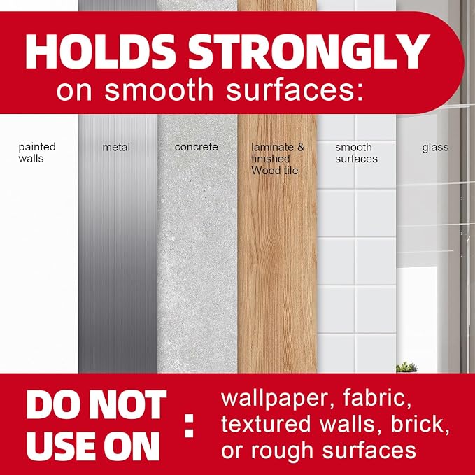 Utility Wall Hooks for Hanging Large 10 Hooks, Damage Free Hanging Wall Hooks