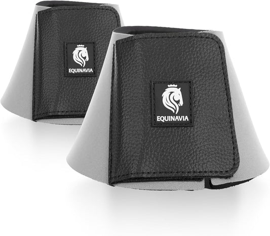 Equinavia Toki Bell Boots for Horses | Neoprene Overreach Boots - Steel Grey - XL