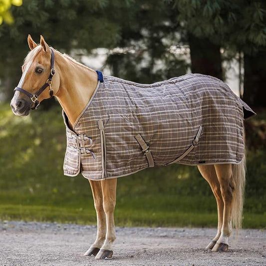 Country Pride Highland 1200D Lightweight Stable Blanket (70, Tan Plaid)