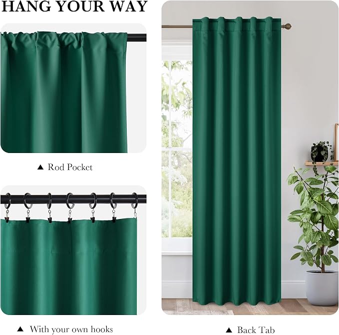 RYB HOME 100% Blackout Short Curtains