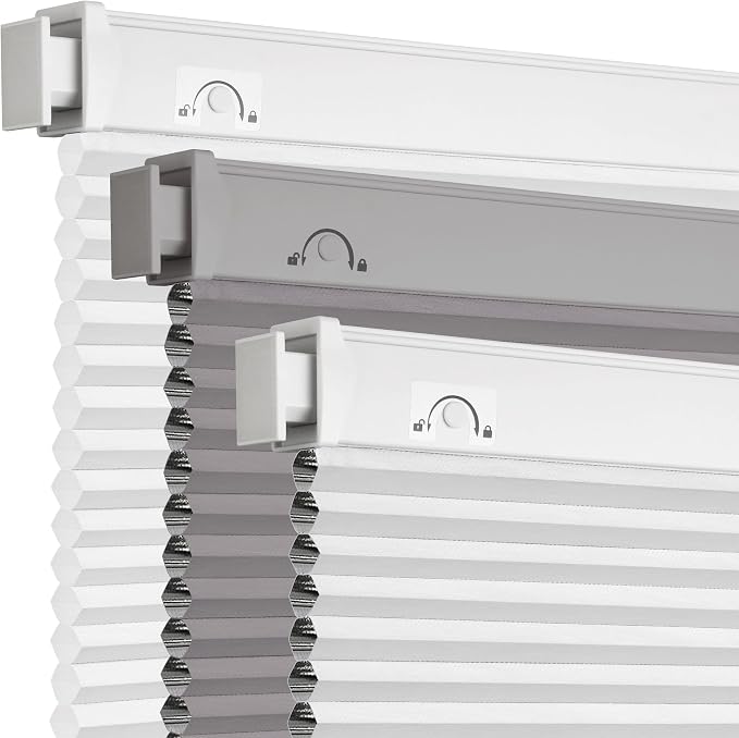 Grandekor No Tools No Drill Cordless Cellular Shades, UV Protection Privacy No