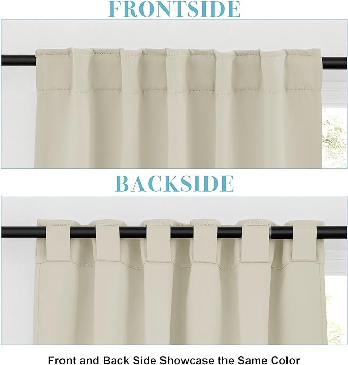 RYB HOME Blackout Curtains for Living Room, Back Tab & Rod Pocket Top