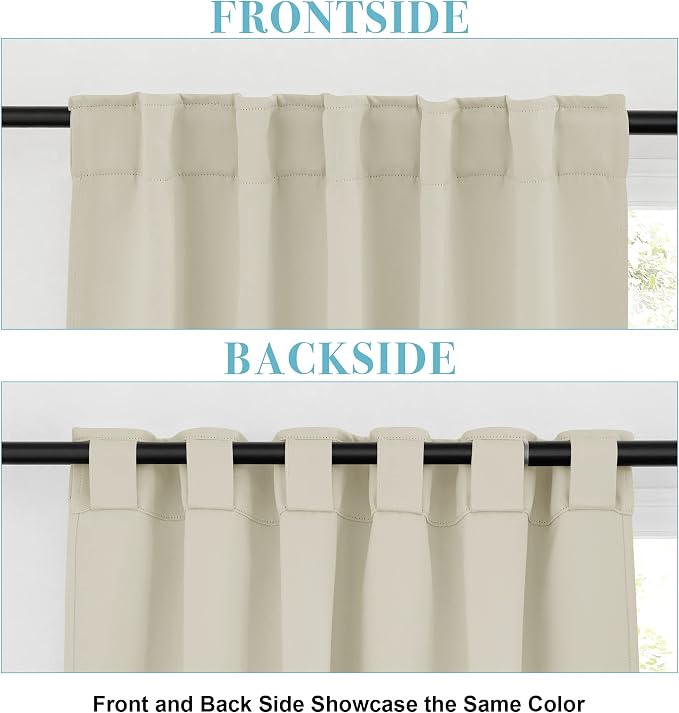 RYB HOME Blackout Curtains for Living Room, Privacy Thermal Insulating Window