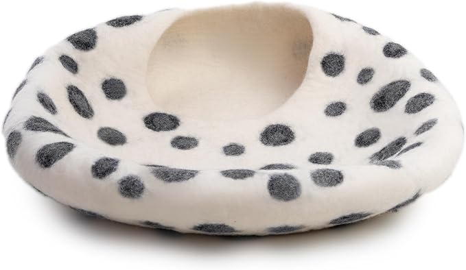 Luxurious Eco-Friendly Merino Wool Cat Cave Bed - Foldable Hideaway Pod for Indoor Cats - Premium Felt Kitten Beds - Covered Cat House for Ultimate Cozy Comfort by Woolygon