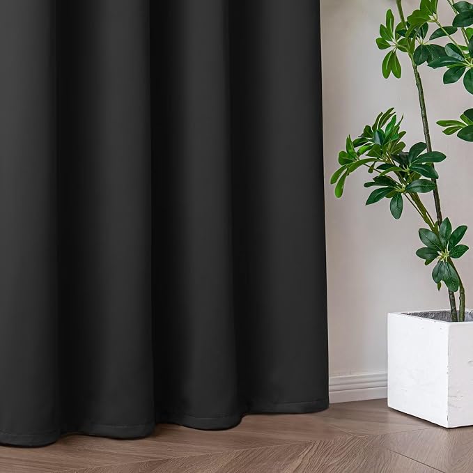 IGEMAEVE Blackout Sliding Door Curtains 84 Inch Length, Extra Wide Room Divider