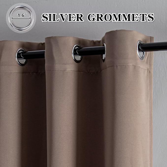 IGEMAEVE Blackout Sliding Door Curtains 84 Inch Length, Extra Wide Room Divider