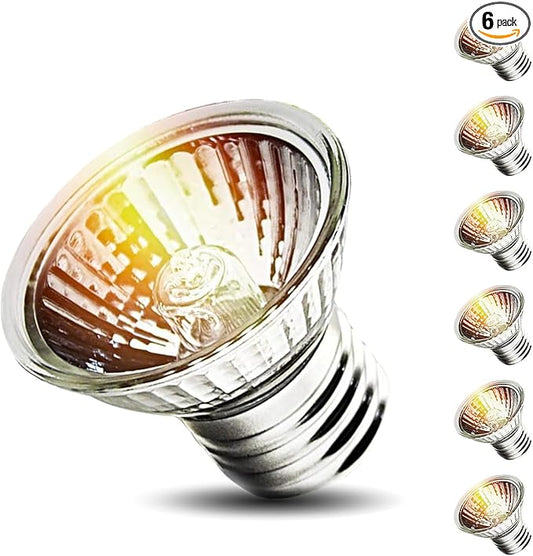 6-Pack 25W UVA UVB Bulbs, Light Turtle Heat Lamp for Reptiles and Amphibian Tanks, Terrariums and Cages, Fit E26 Heat Reptile Lamp,Works with Various Lamp Fixtures