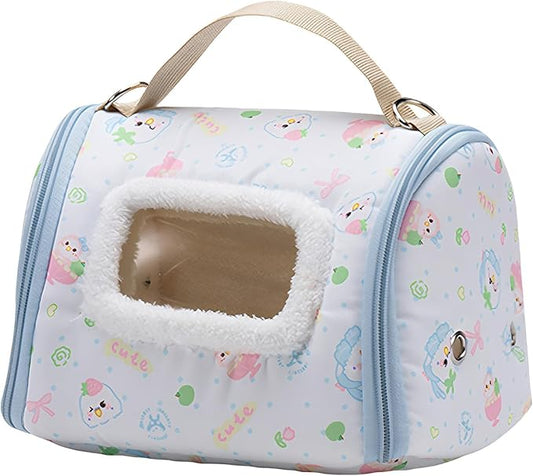 Portable Bird Travel Carrier, Clear Viewing Window Design, 23.5x18x16cm, Warm Parrot Transport Bag with Window, Secure Pet Carry Case, Lightweight and Portable, for Outdoor Hiking Camping Use