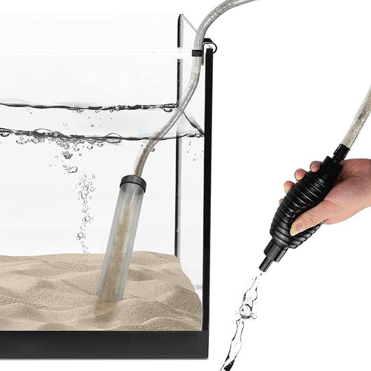 SunGrow Aquarium Maintenance Kit with Priming Bulb, 65-Inches, Easy to Use, Perfect for Small Fish Tanks, 2-Minutes to Assemble (Black, Gravel & Sand cleaner)