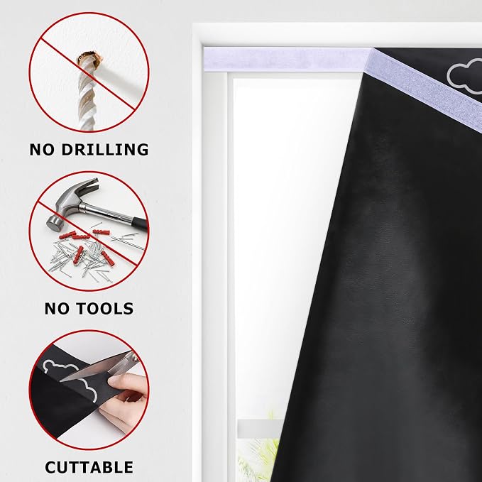 LazBlinds 100% Blackout Roller Shades, No Tools No Drill Cordless Blinds